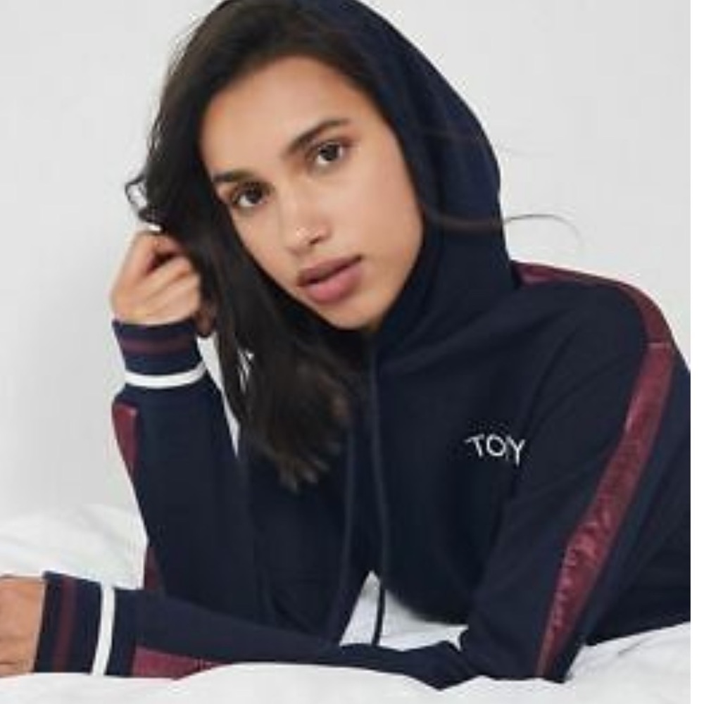 Tommy Hilfiger Navy Satin Stripe Hoodie
